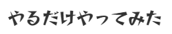 やるだけやってみた